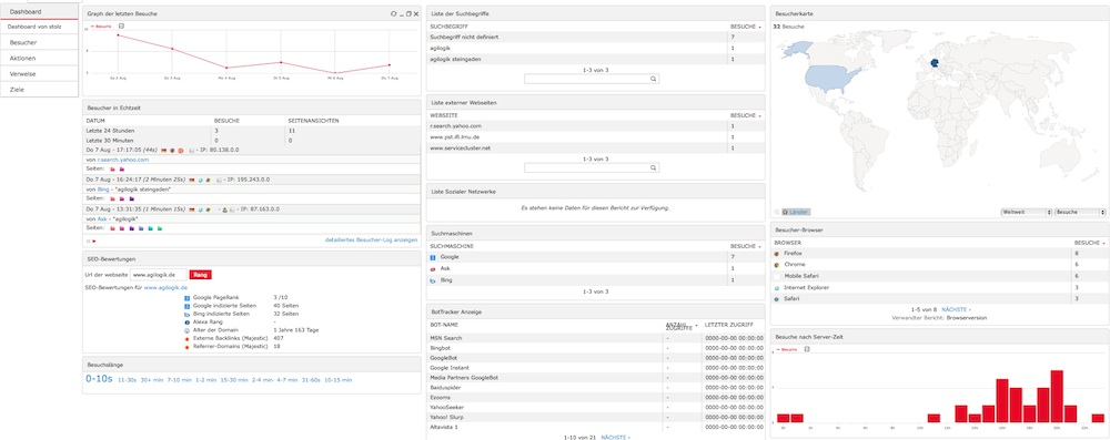 Agilogik Website Analyse Service Dashboard